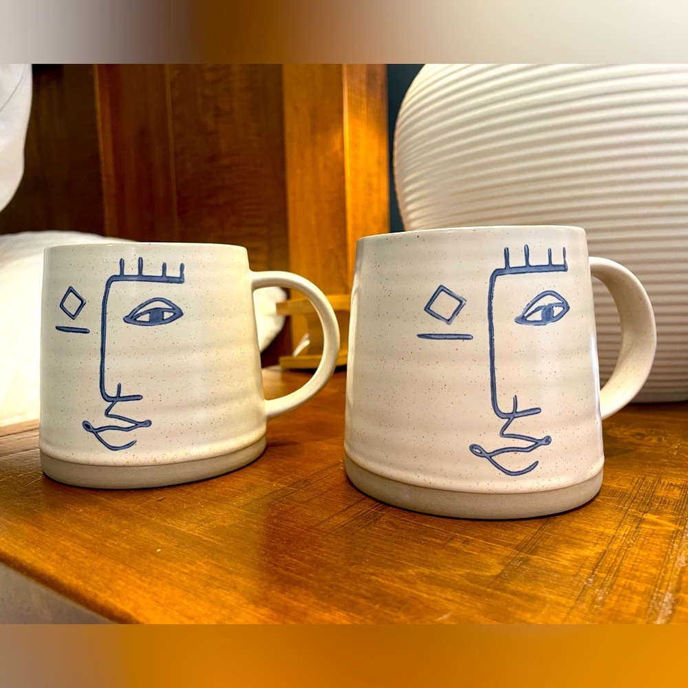 NWOT Pair of Cubist Picasso-Style Mugs
